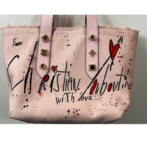 Christian Louboutin Frangibus Canvas & Leather Shopping Tote. - Picture 2 of 16